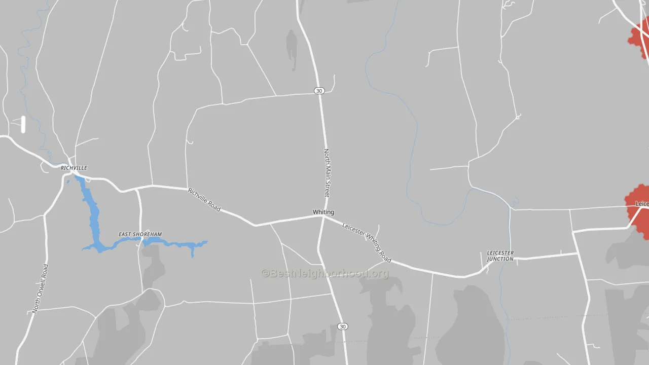 Transit Grade map of Whiting, VT