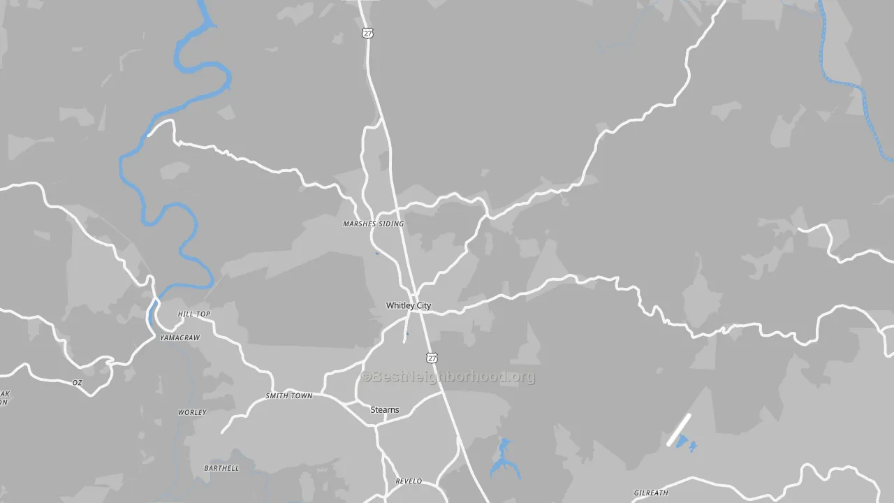 Transit Grade map of Whitley City, KY