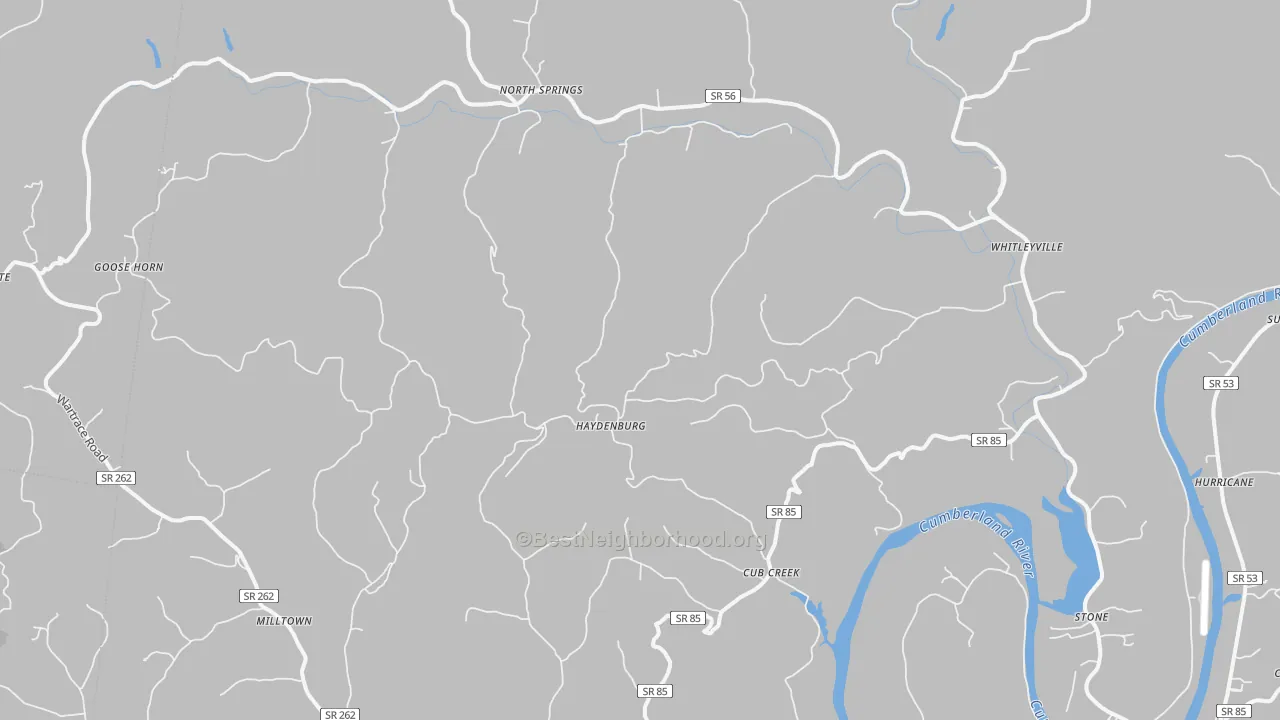Transit Grade map of Whitleyville, TN