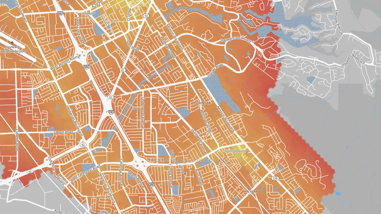 Transit Grade map of Whitman-Mocine, Hayward, CA