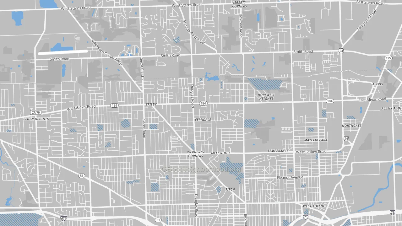 Transit Grade map of Whitmer-Trilby, Toledo, OH