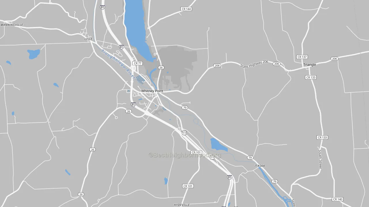 Transit Grade map of Whitney Point, NY