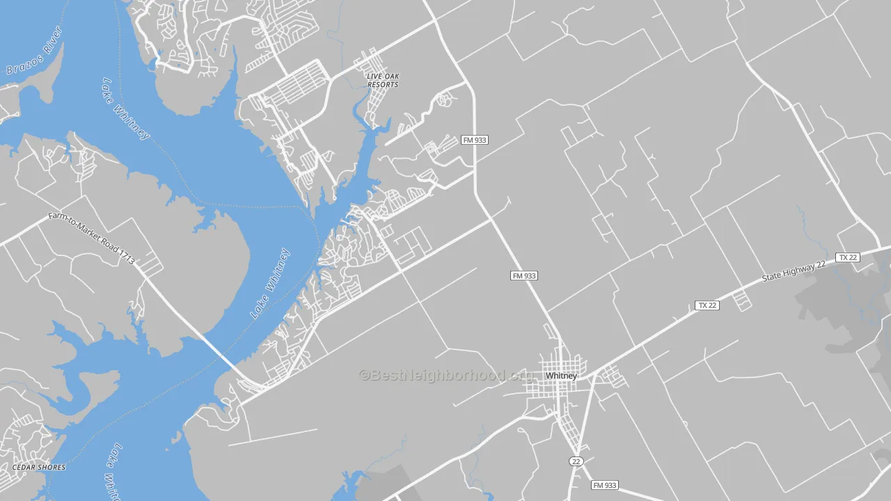 Transit Grade map of Whitney, TX