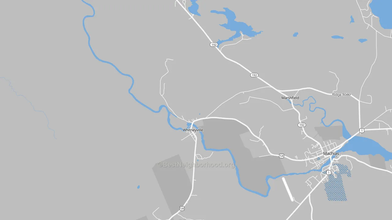 Transit Grade map of Whitneyville, ME