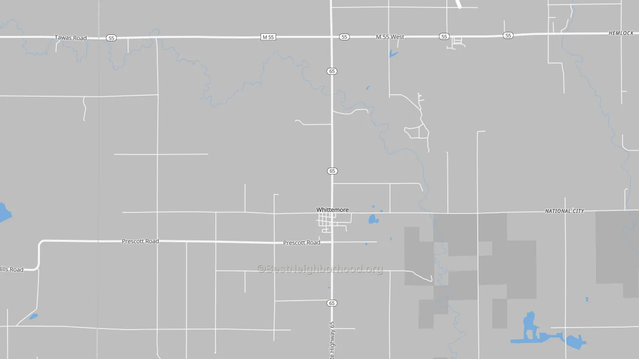 Transit Grade map of Whittemore, MI