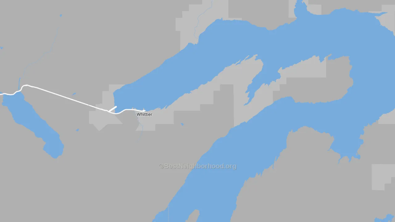 Transit Grade map of Whittier, AK