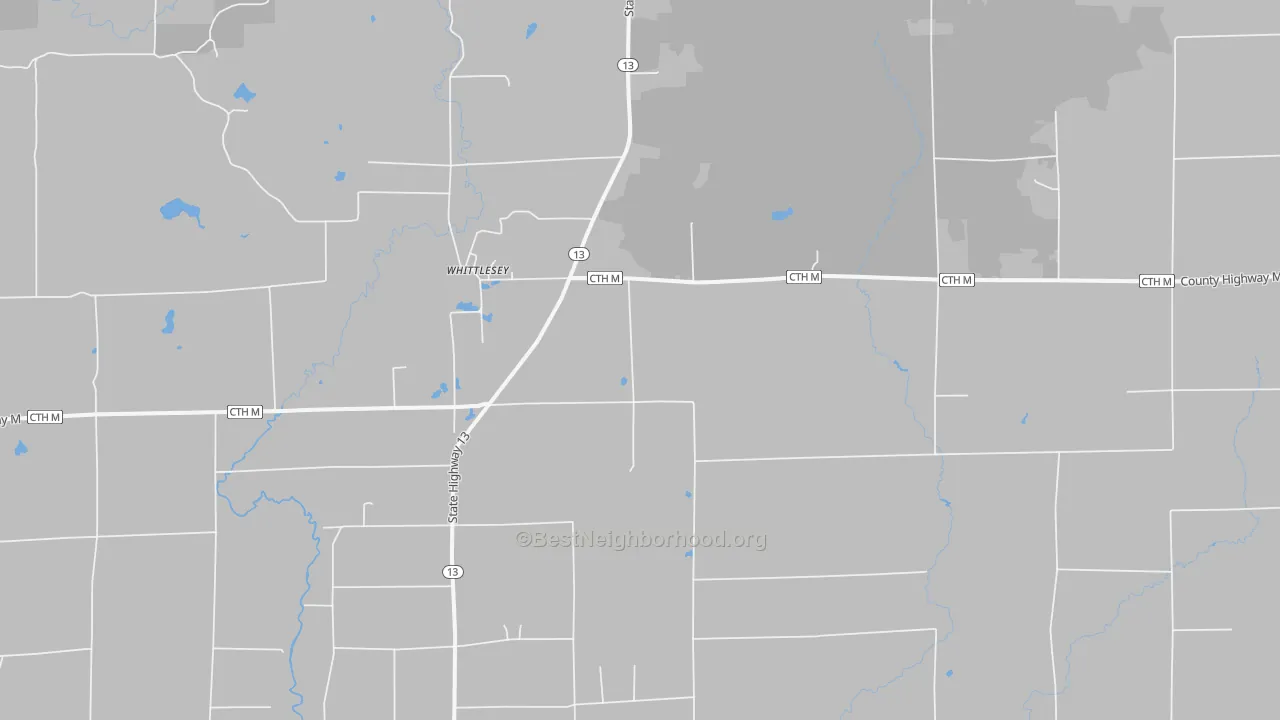 Transit Grade map of Whittlesey, WI