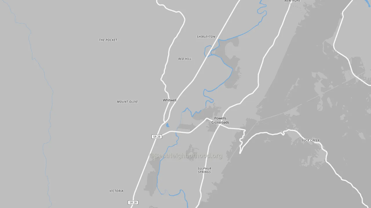 Transit Grade map of Whitwell, TN
