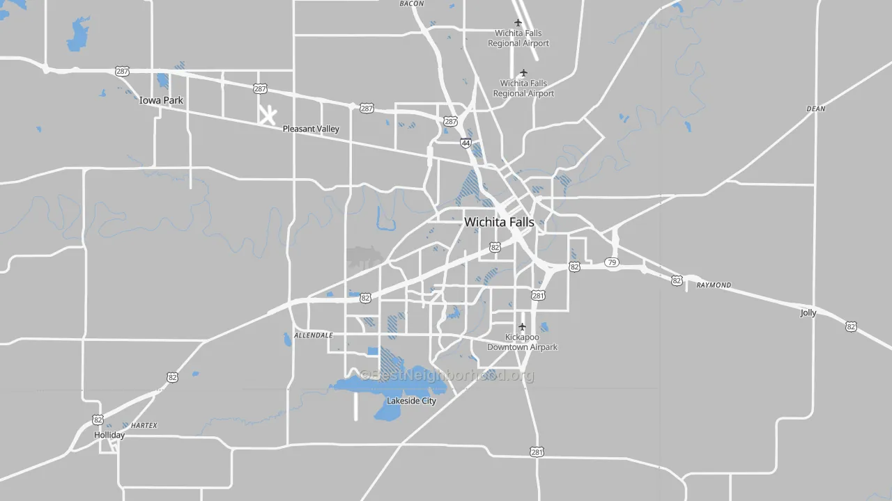 Transit Grade map of Wichita Falls, TX