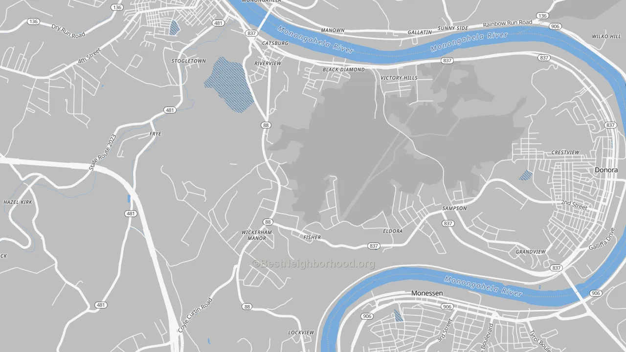 Transit Grade map of Wickerham Manor-Fisher, PA