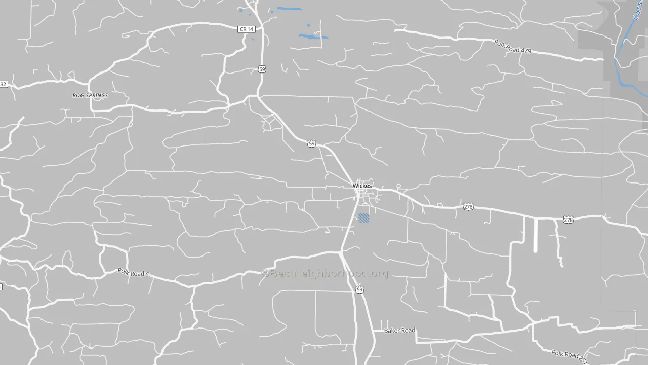 Transit Grade map of Wickes, AR