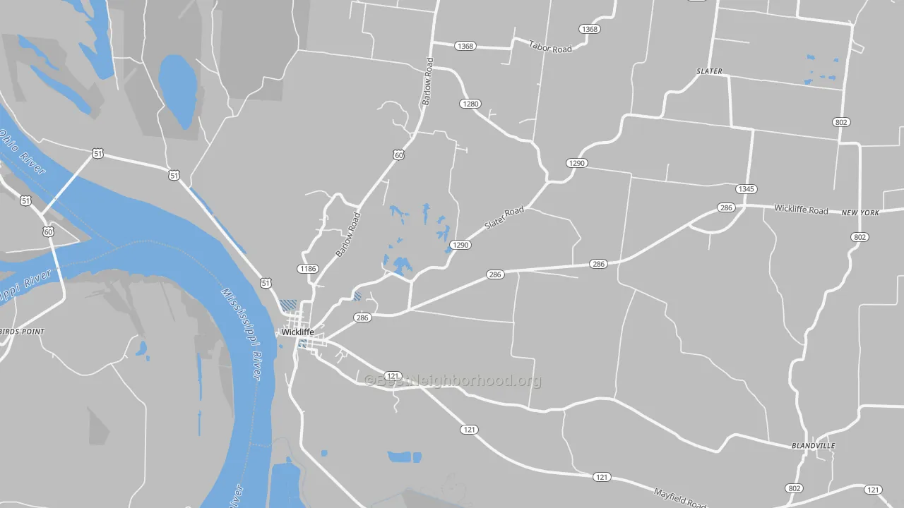 Transit Grade map of Wickliffe, KY