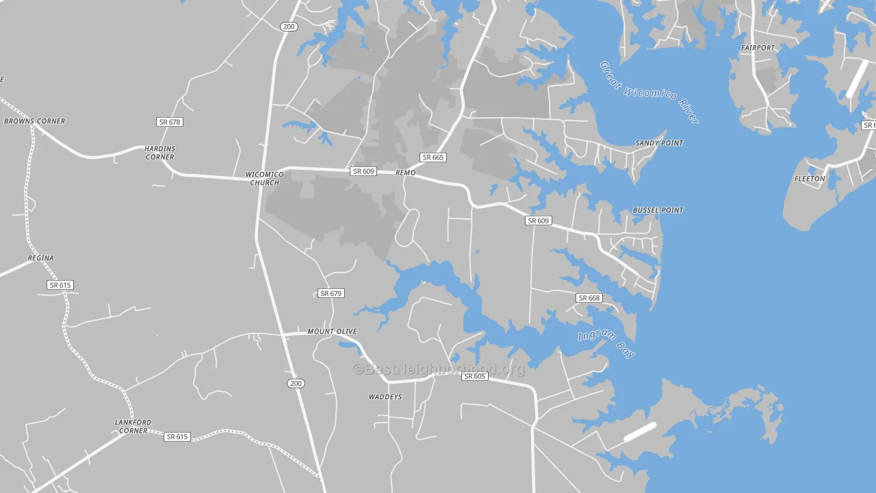 Transit Grade map of Wicomico Church, VA