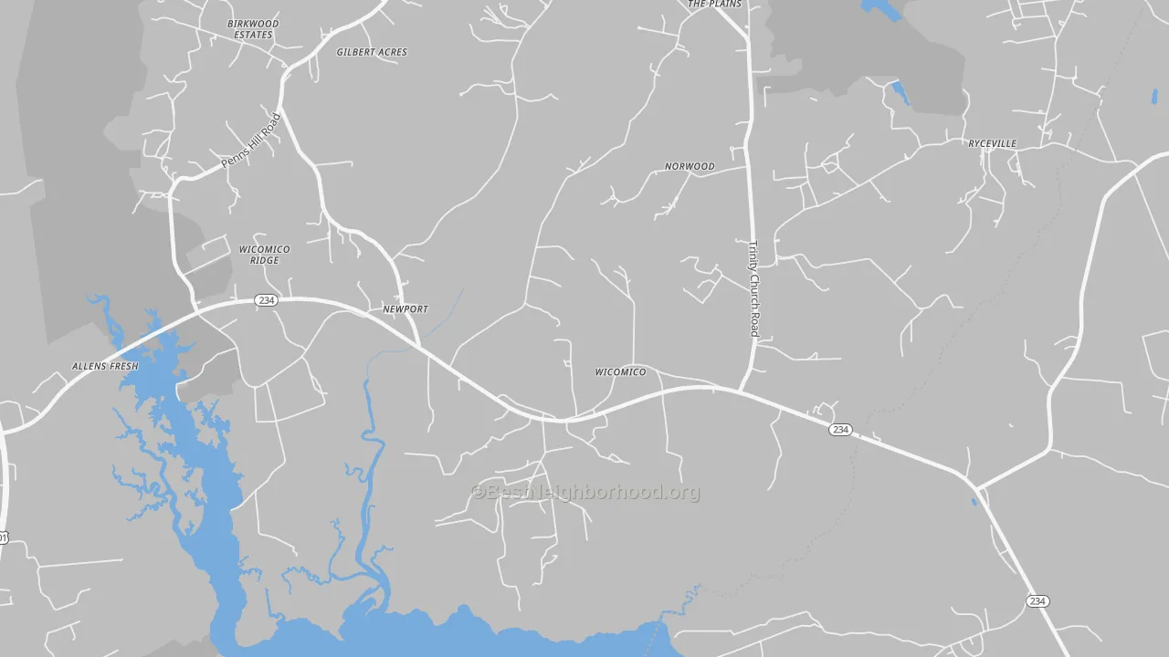 Transit Grade map of Wicomico, MD