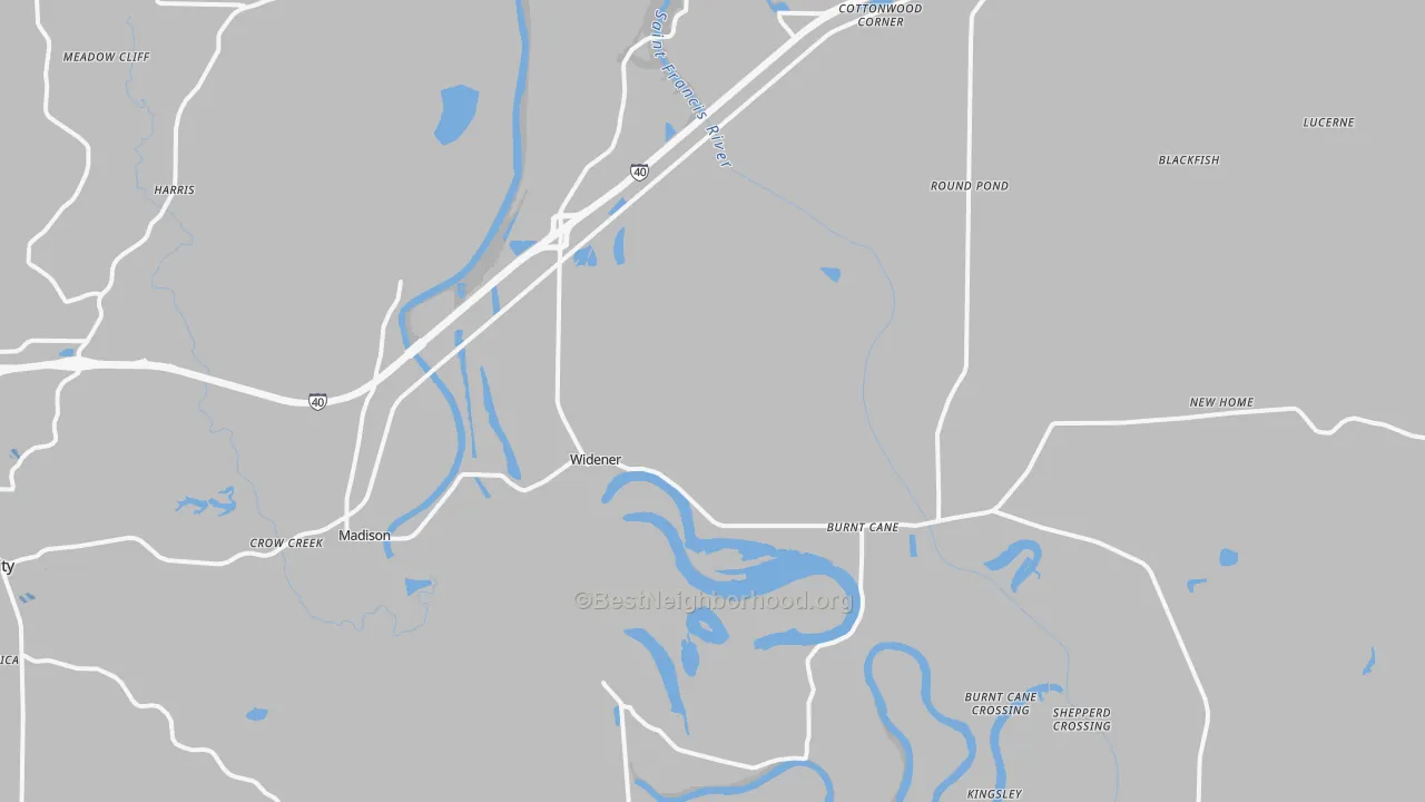 Transit Grade map of Widener, AR