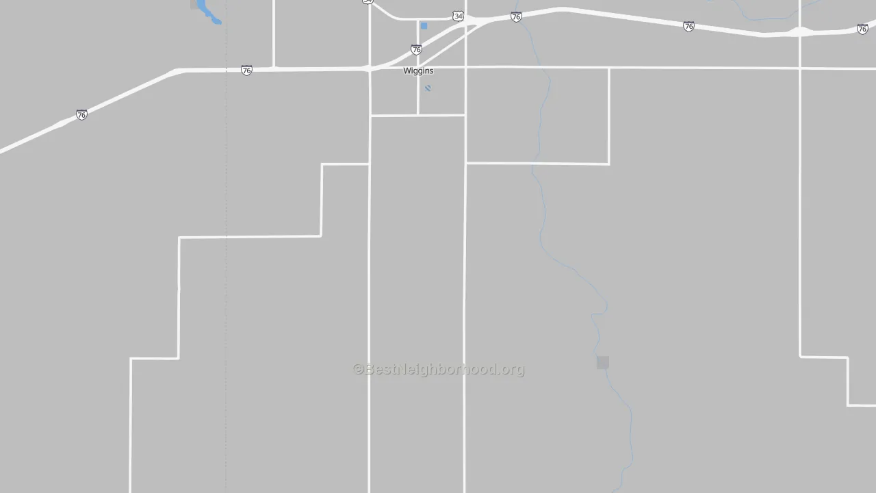 Transit Grade map of Wiggins, CO