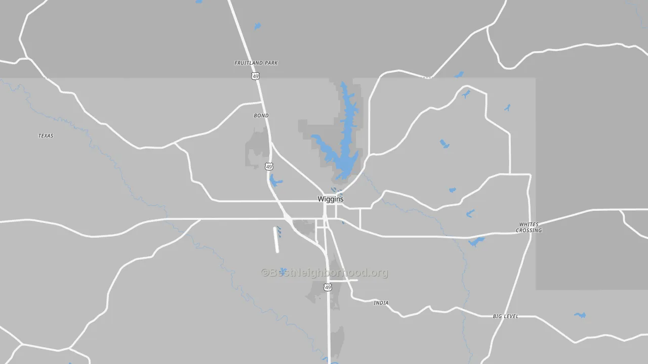 Transit Grade map of Wiggins, MS
