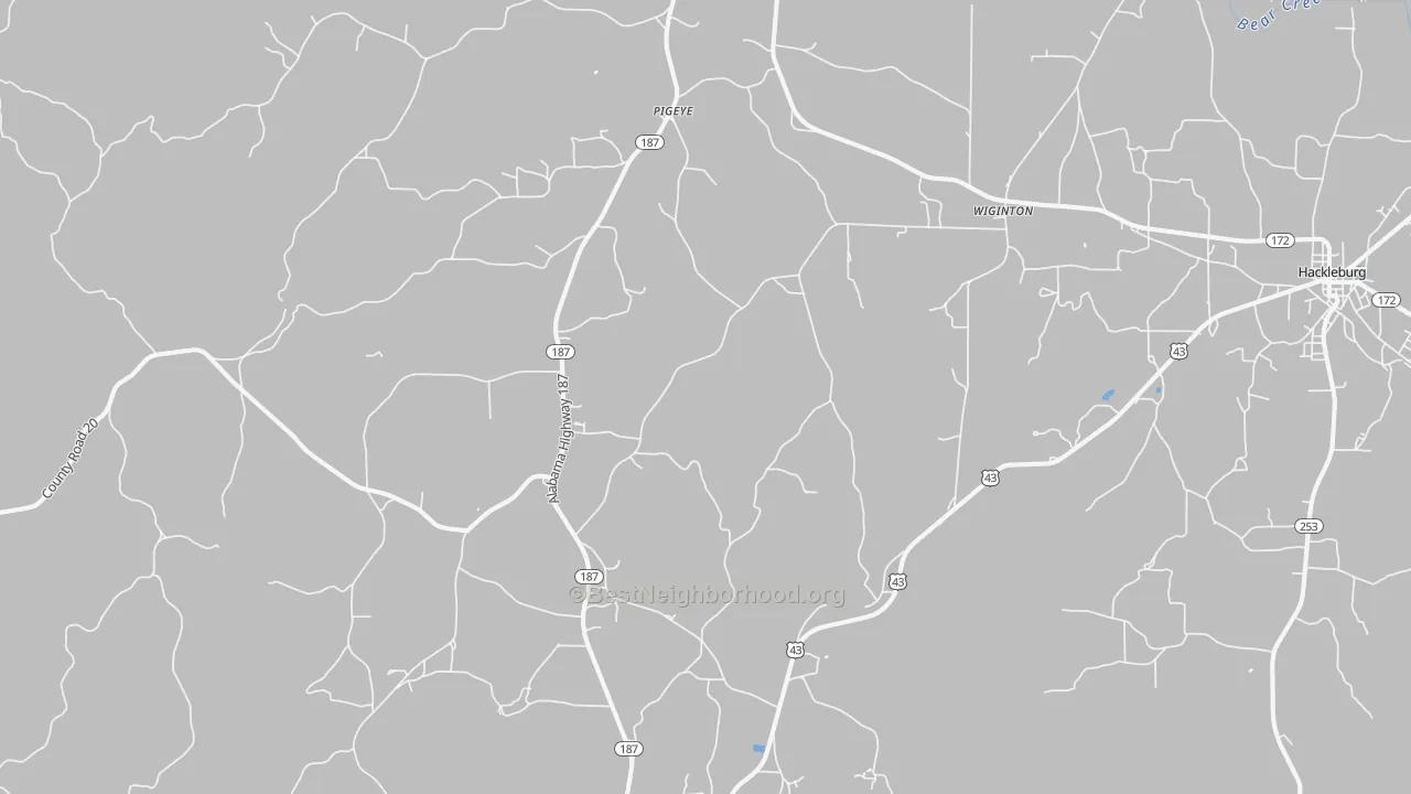 Transit Grade map of Wiginton, AL