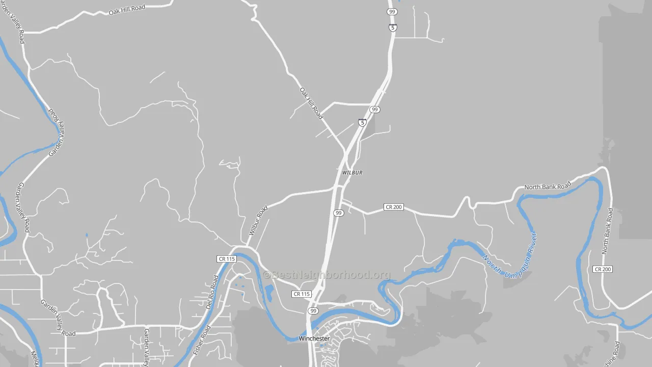 Transit Grade map of Wilbur, OR