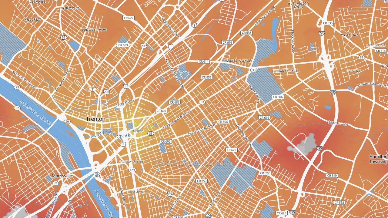 Transit Grade map of Wilbur, Trenton, NJ