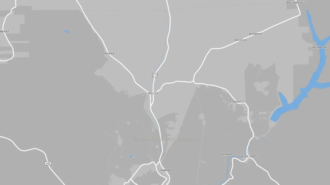 Transit Grade map of Wilcox, PA