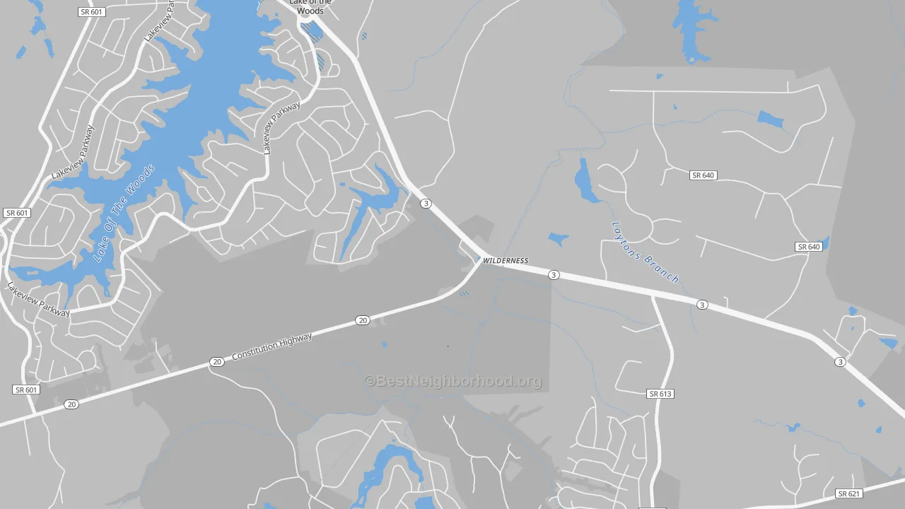 Transit Grade map of Wilderness, VA