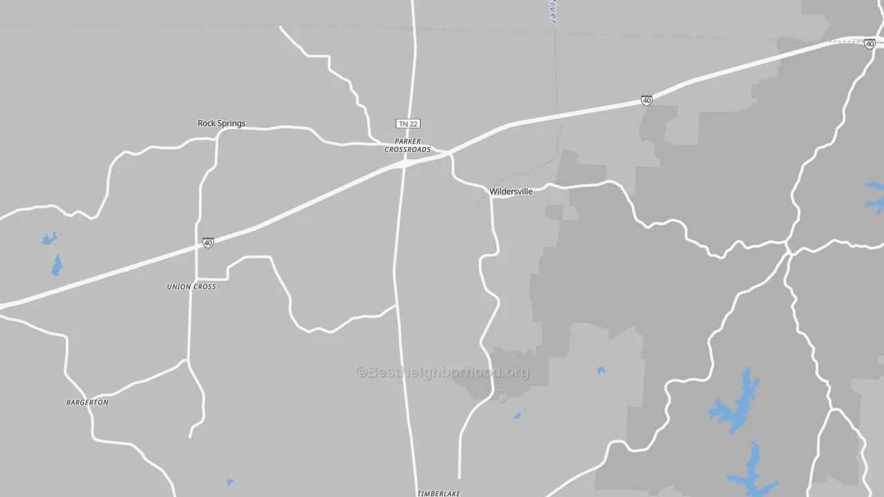 Transit Grade map of Wildersville, TN