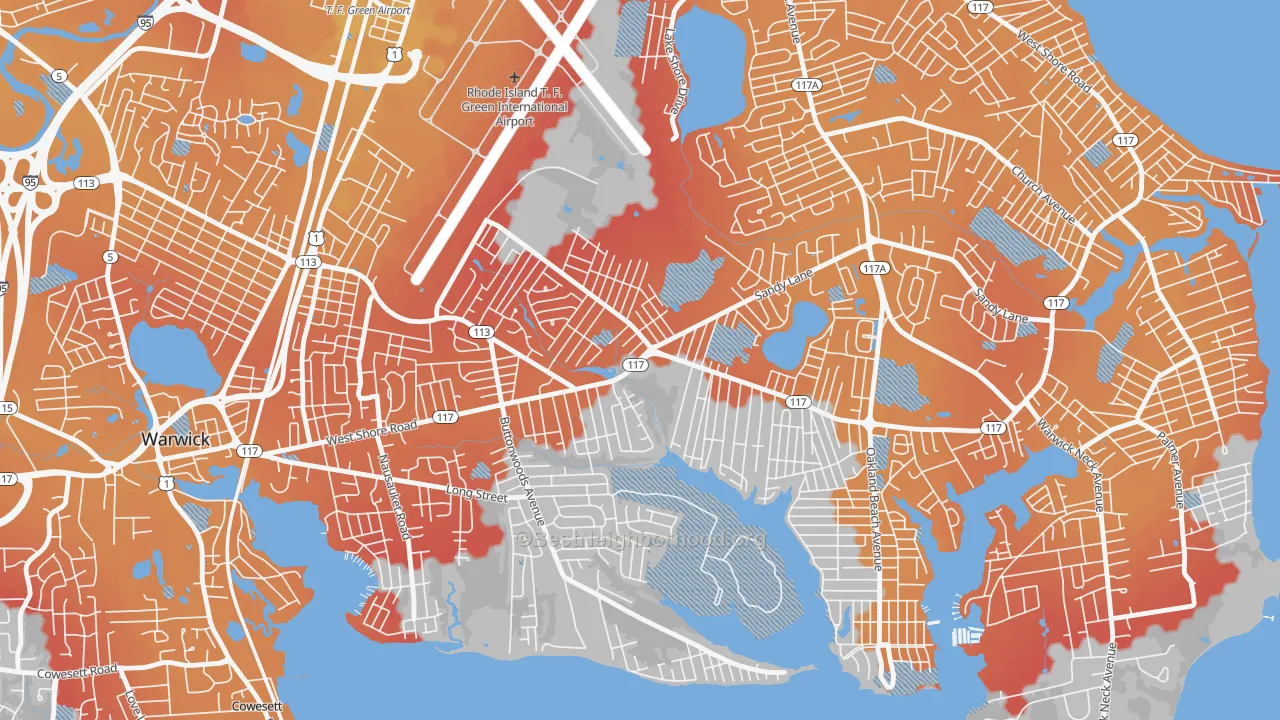 Transit Grade map of Wildes Corner, Warwick, RI