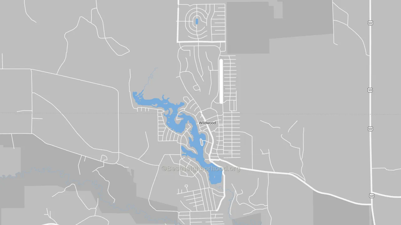 Transit Grade map of Wildwood, TX