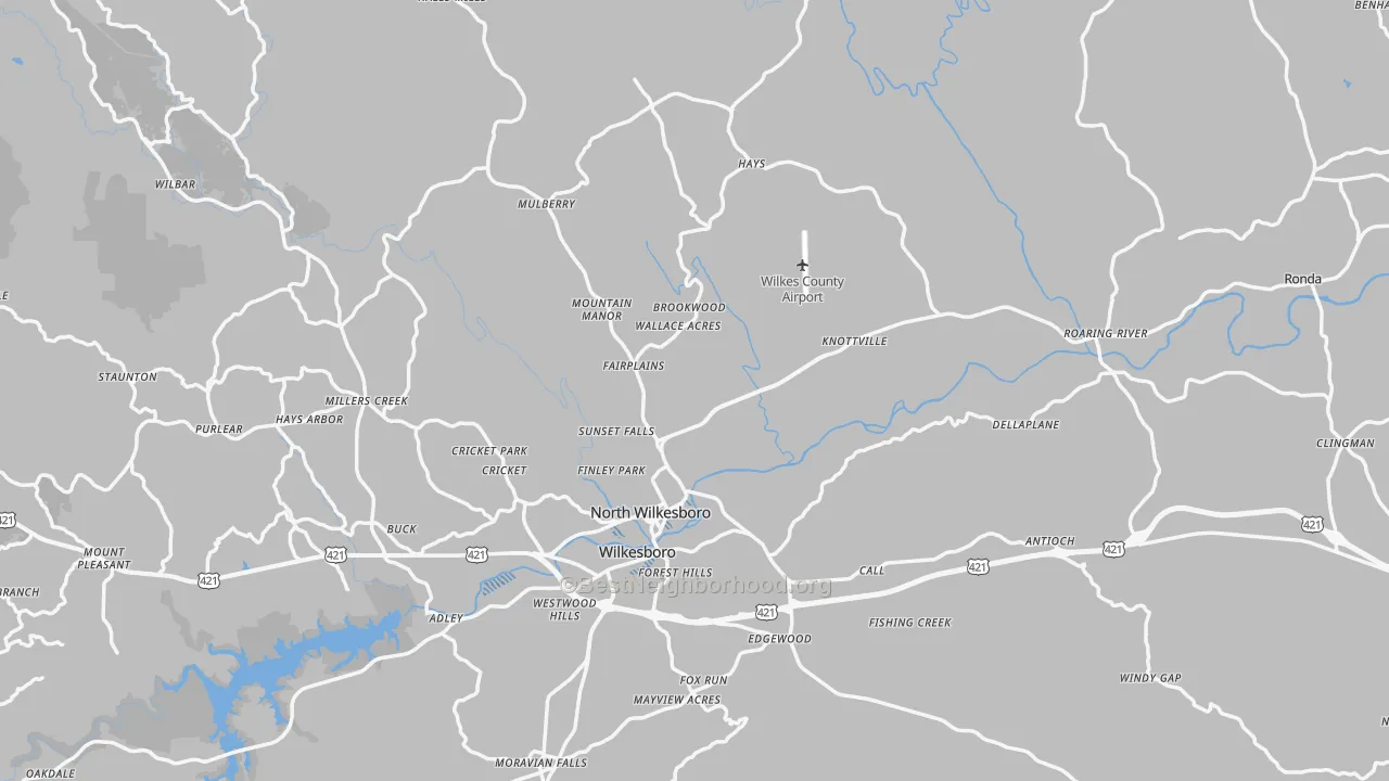 Transit Grade map of Wilkes County, NC