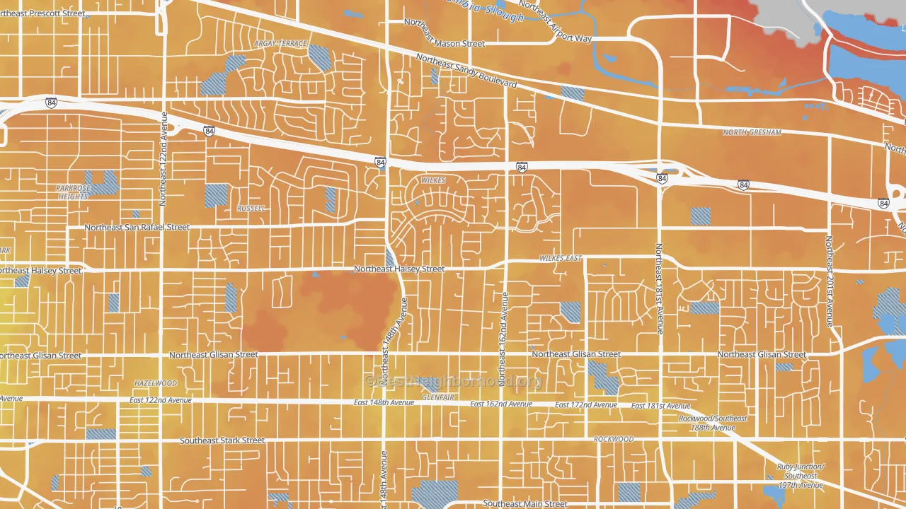 Transit Grade map of Wilkes, Portland, OR