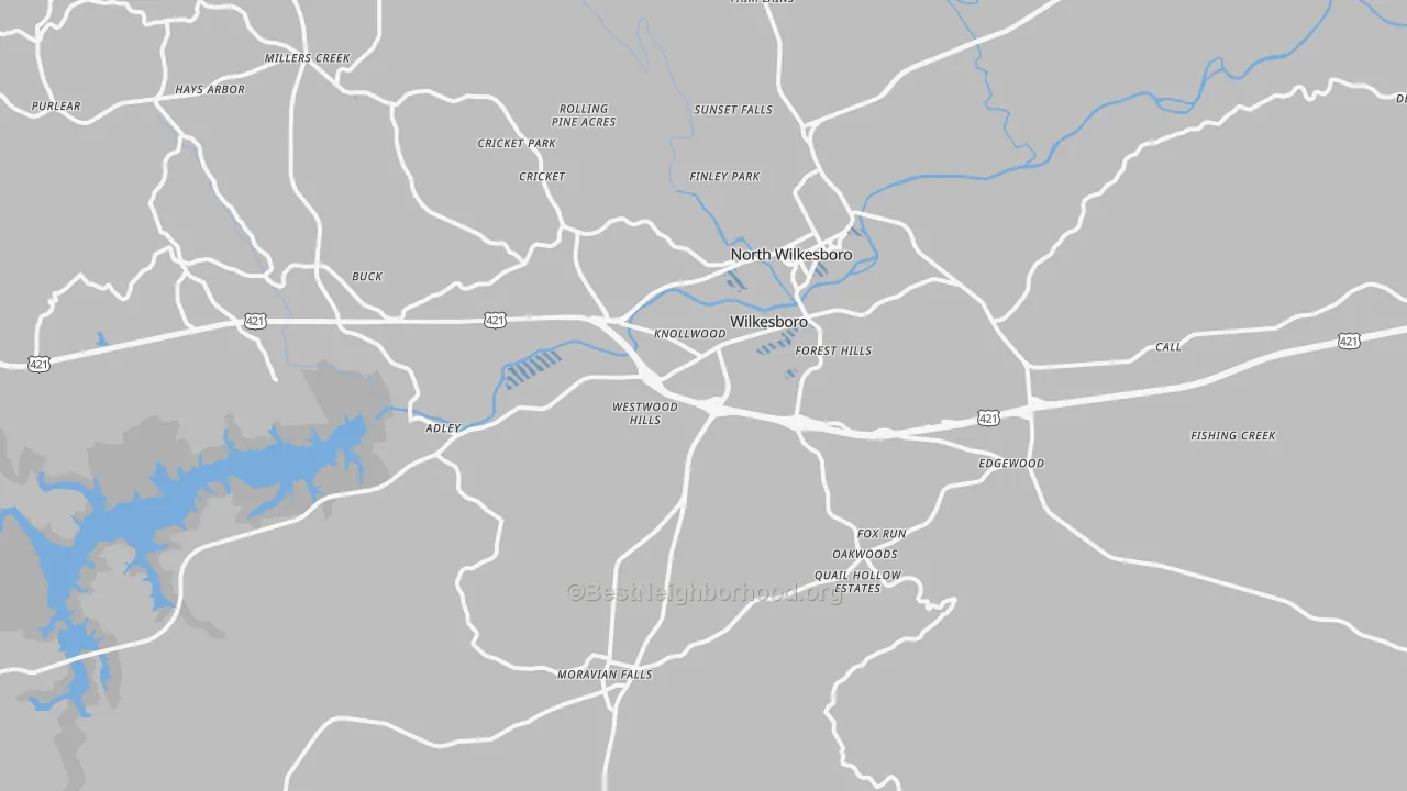Transit Grade map of Wilkesboro, NC
