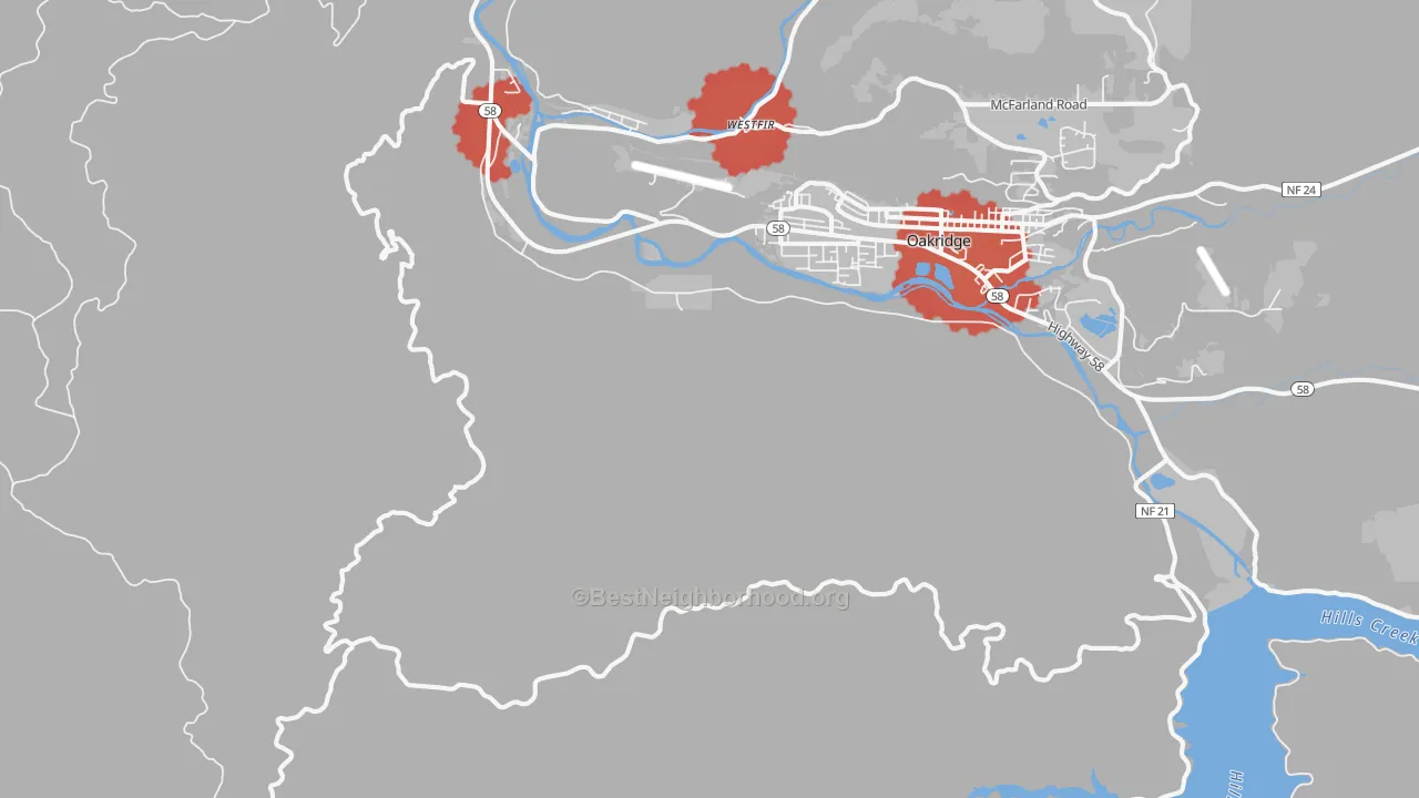Transit Grade map of Willamette City, OR
