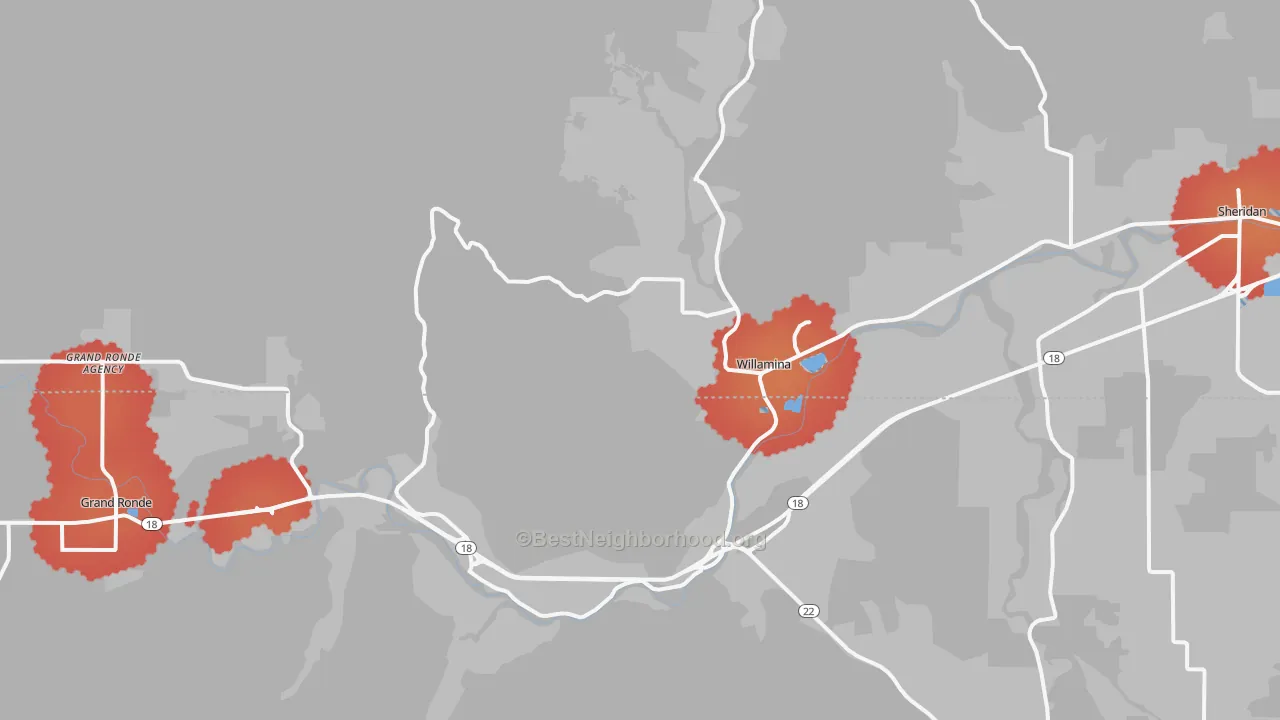 Transit Grade map of Willamina, OR