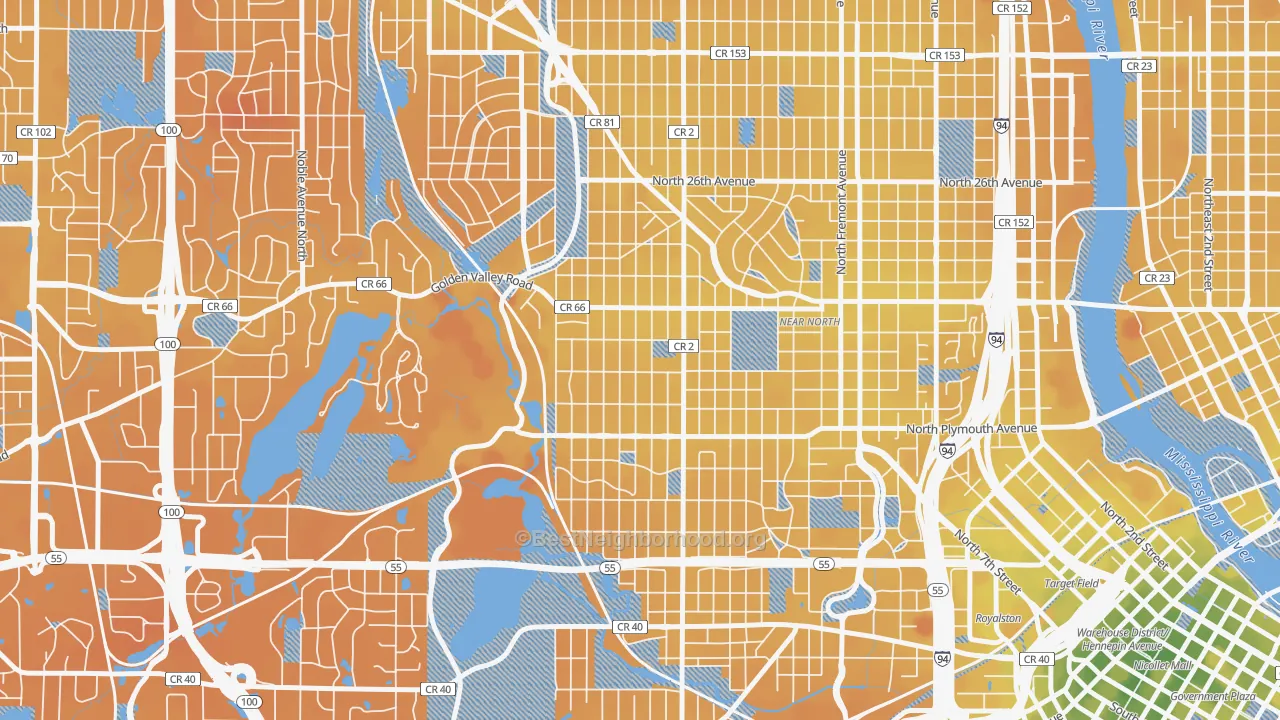 Transit Grade map of Willard-Hay, Minneapolis, MN