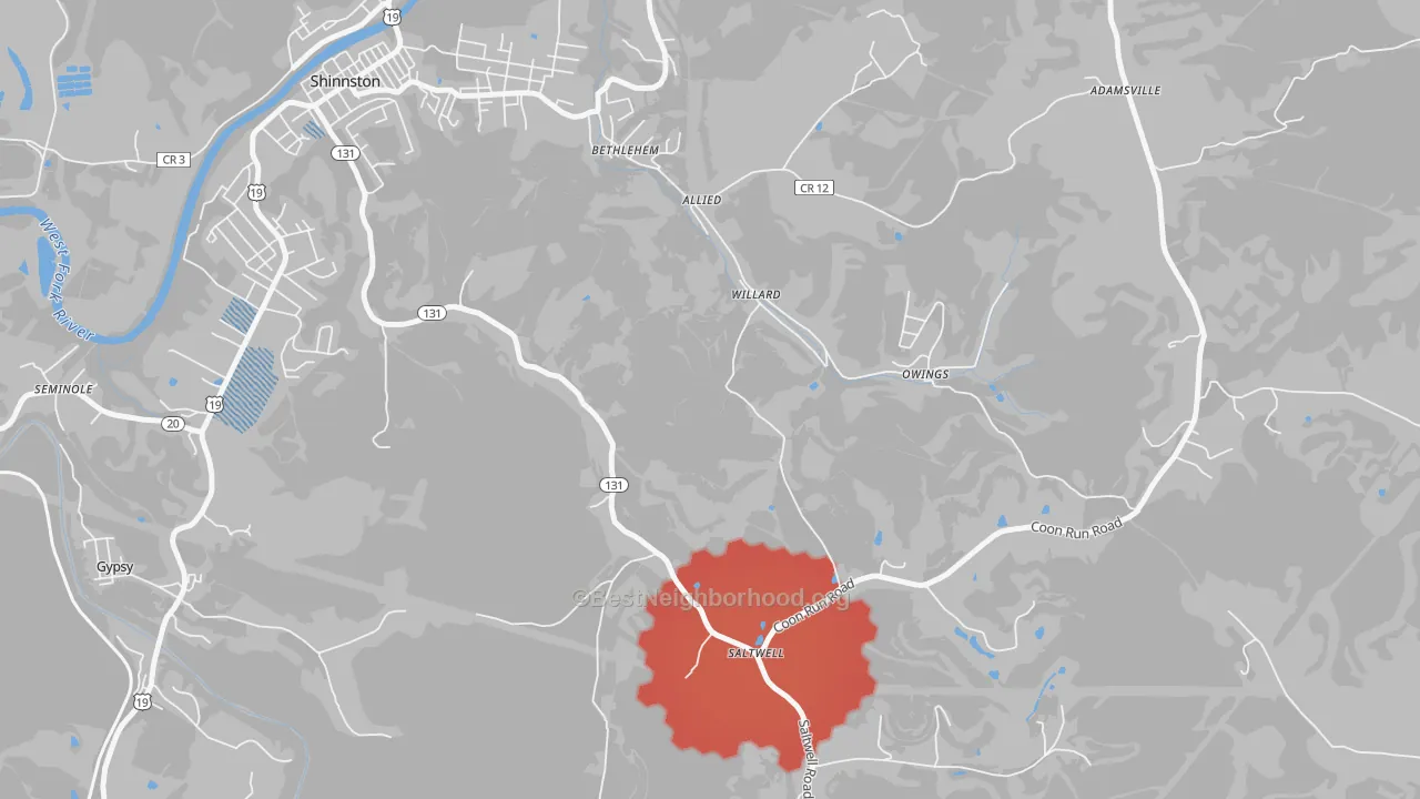 Transit Grade map of Willard, WV