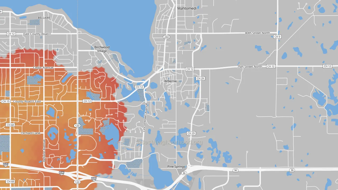 Transit Grade map of Willernie, MN