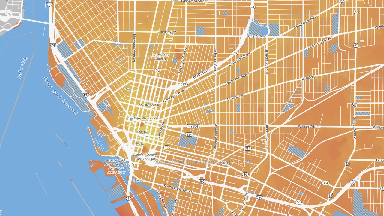 Transit Grade map of Willert Park, Buffalo, NY