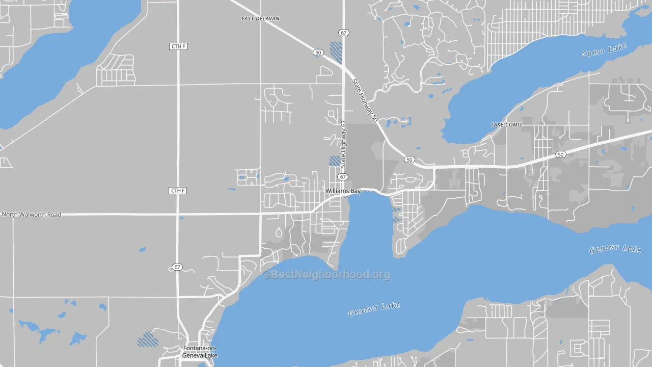 Transit Grade map of Williams Bay, WI