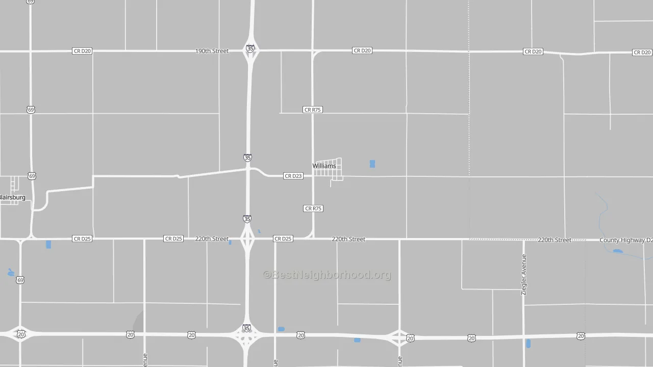 Transit Grade map of Williams, IA
