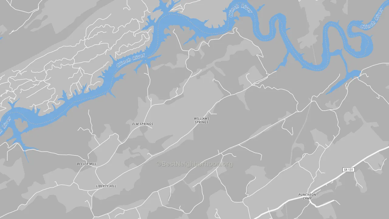Transit Grade map of Williams Springs, TN