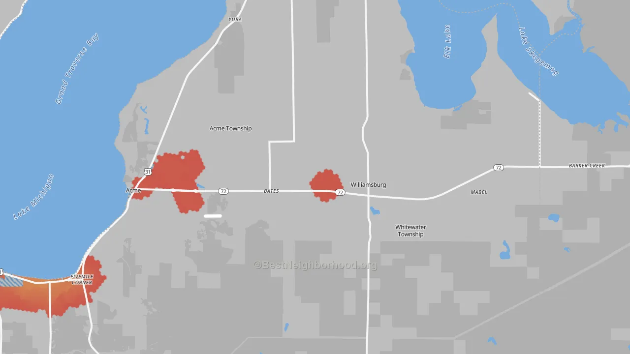 Transit Grade map of Williamsburg, MI