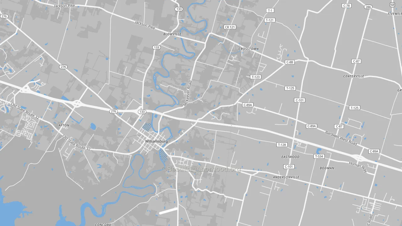 Transit Grade map of Williamsburg, OH