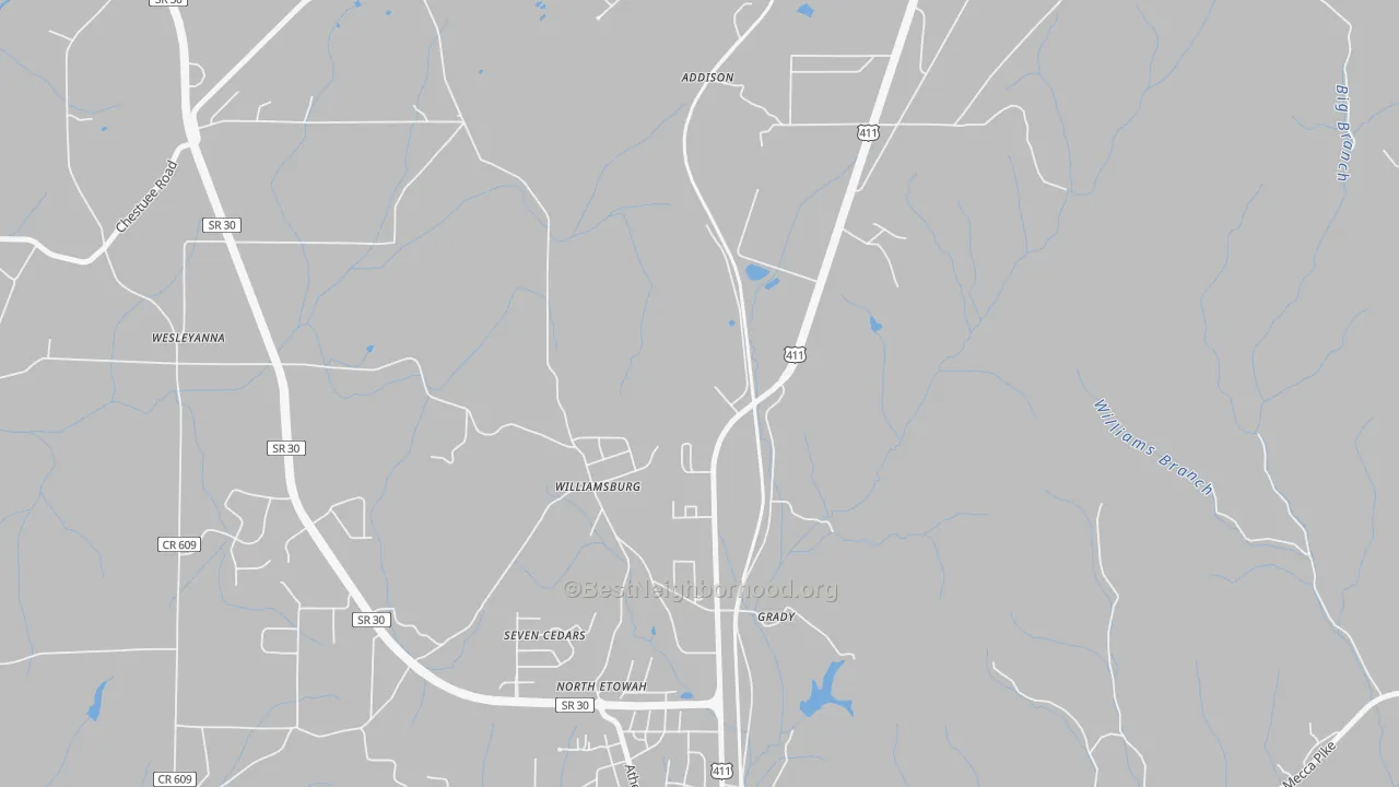 Transit Grade map of Williamsburg, TN