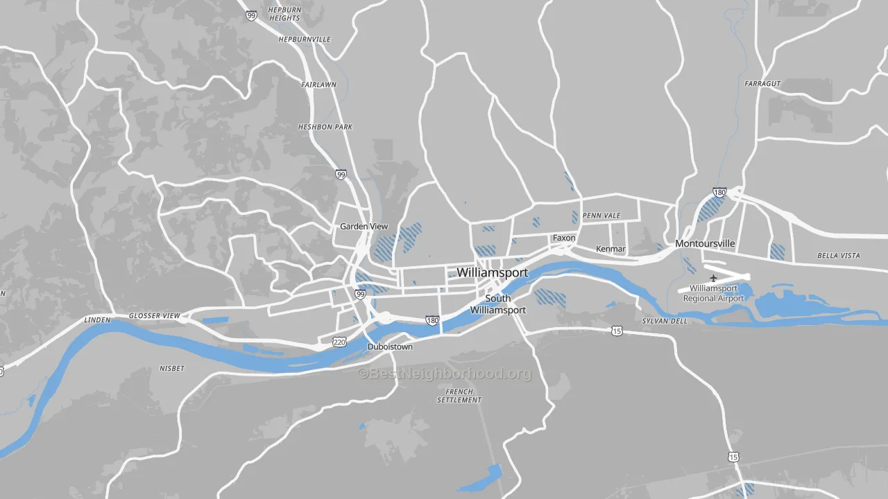 Transit Grade map of Williamsport, PA