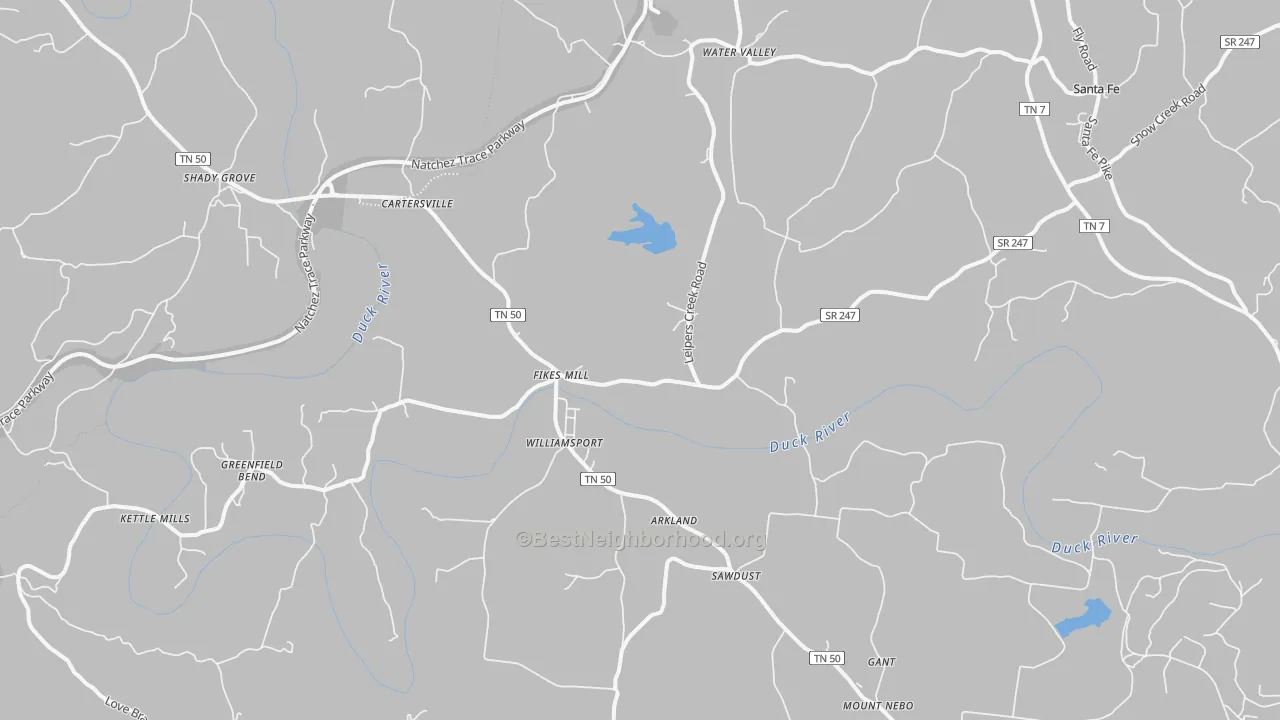 Transit Grade map of Williamsport, TN