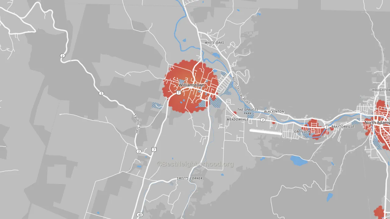 Transit Grade map of Williamstown, MA