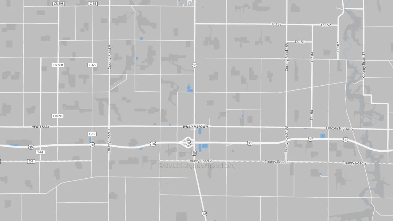 Transit Grade map of Williamstown, OH