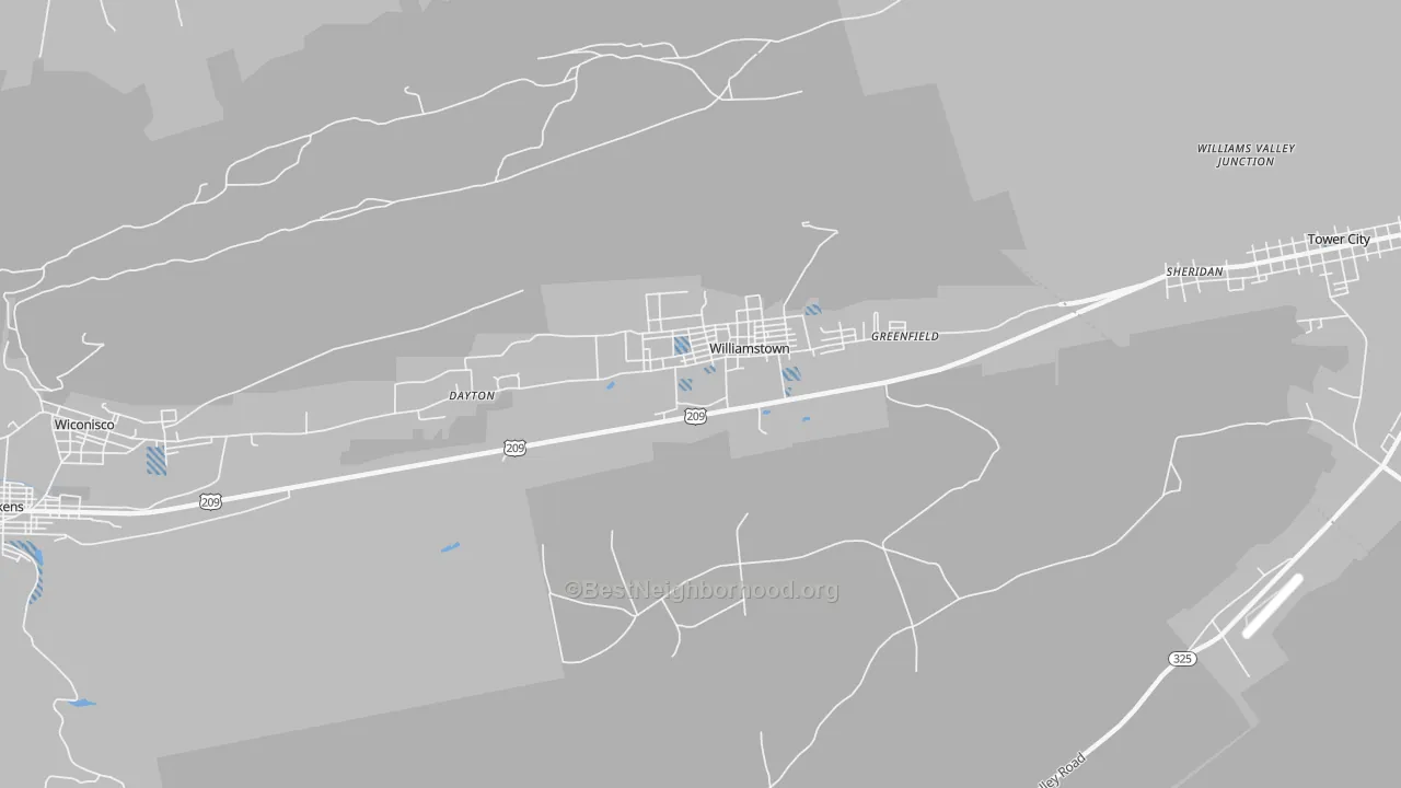 Transit Grade map of Williamstown, PA