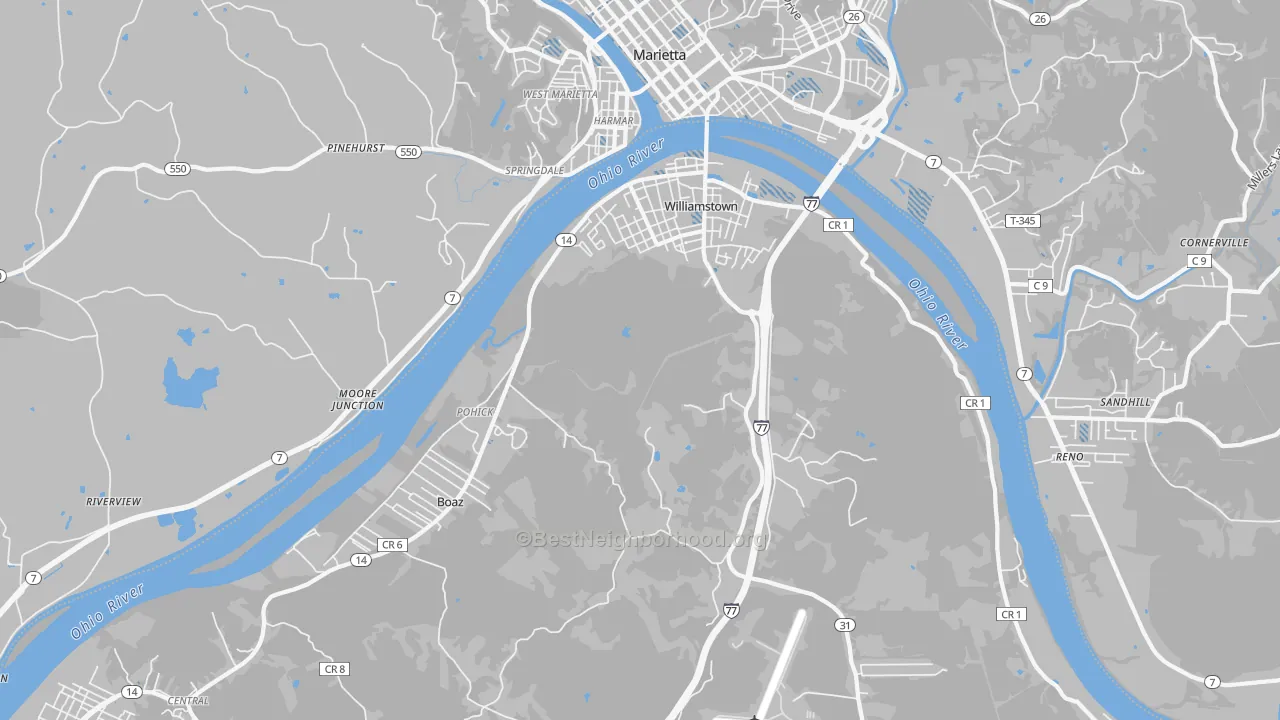 Transit Grade map of Williamstown, WV